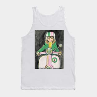 Retro Scooter, Classic Scooter, Scooterist, Scootering, Scooter Rider, Mod Art Tank Top